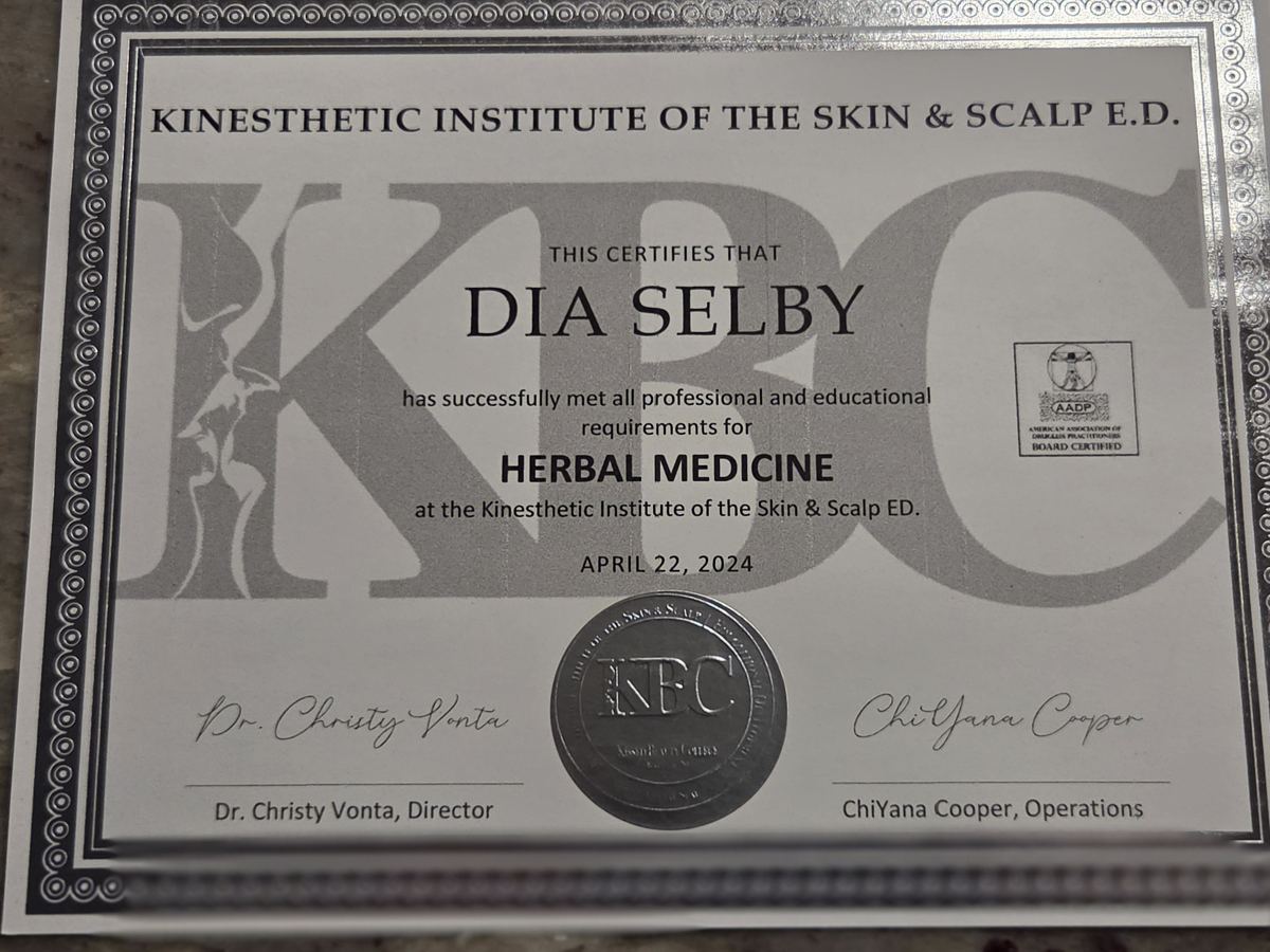 Herbal Medicine certificate, 2024